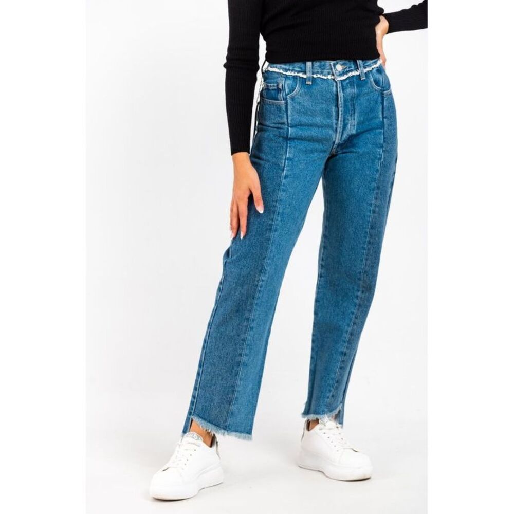 Gas Blue Cotton Straight-Leg Women's Jeans